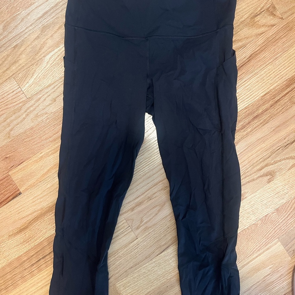 Lululemon Cropped Black Leggings with Mesh